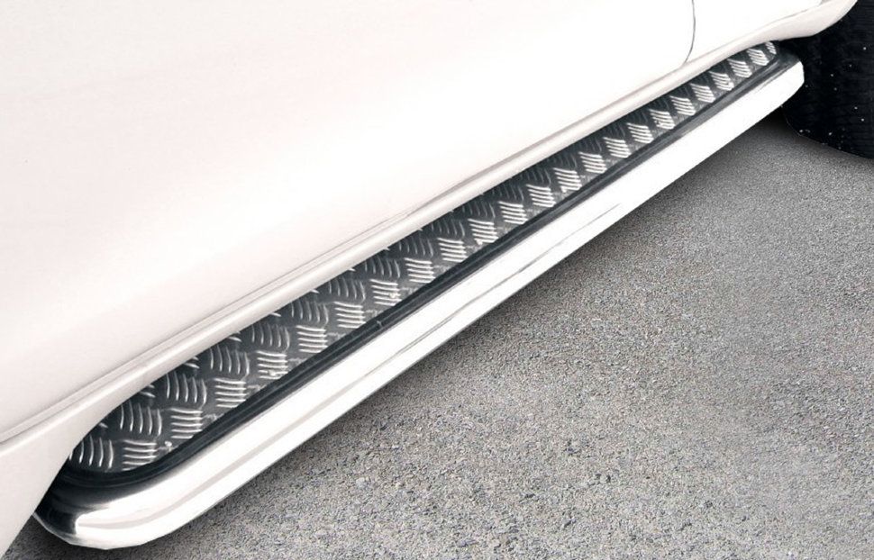 Пороги Slitkoff d76 с листом усиленная для Toyota Land Cruiser Prado 150 2й Рестайлинг 2017-2026. Артикул TOP17-008