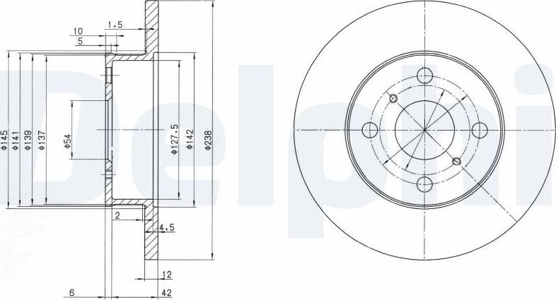 Тормозной диск Delphi. Артикул BG2597
