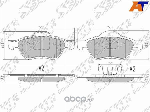 Колодки тормозные перед RENAULT CLIO 06-MEGANE 03 (SAT). Артикул ST7701208183