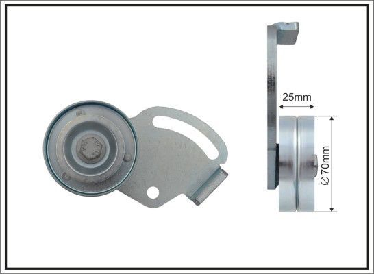 Натяжной ролик (натяжитель) приводного клинового зубчатого ремня Caffaro (Металл). Артикул 132-00