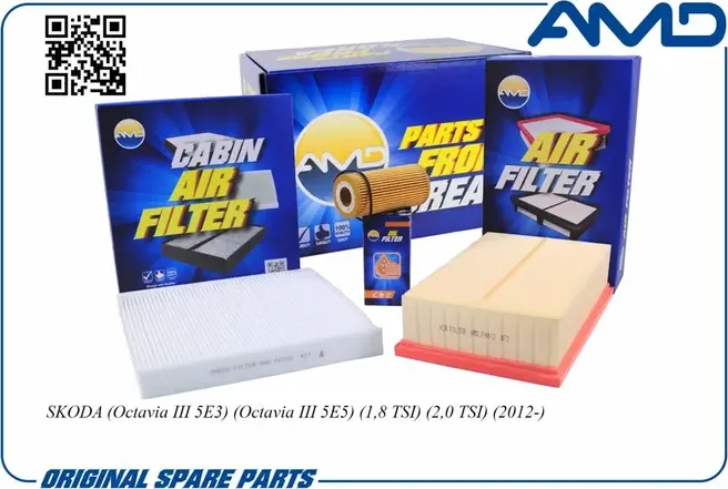Комплект фильтров (масл.06L115562 + возд.5Q0129620B + салон.5Q0819653) (AMD). Артикул AMDSETF167