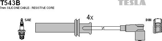 Высоковольтные провода (провода зажигания) (комплект) Tesla. Артикул T543B