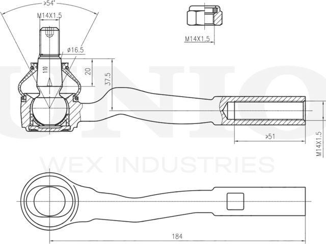 Наконечник рулевой тяги (Unio). Артикул SSP-10115