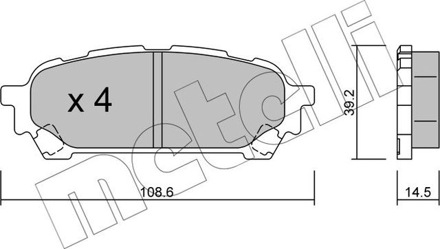 Тормозные колодки Metelli. Артикул 22-0613-0