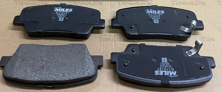 Тормозные колодки Miles (Semi-Metallic) задние для Kia Sorento II 2009-2026. Артикул E110191