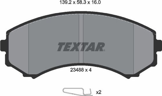 Тормозные колодки Textar. Артикул 2348801