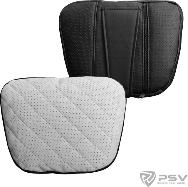 Подушка PSV Lux Way Ромб на подголовник, Белый, экокожа. Артикул 132334