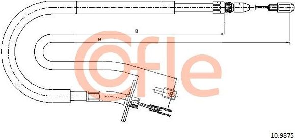 Трос ручника (тросик ручного тормоза) Cofle. Артикул 92.10.9875