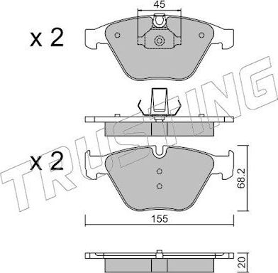 Тормозные колодки Trusting для BMW X1 I (E84) 2009-2015. Артикул 574.8