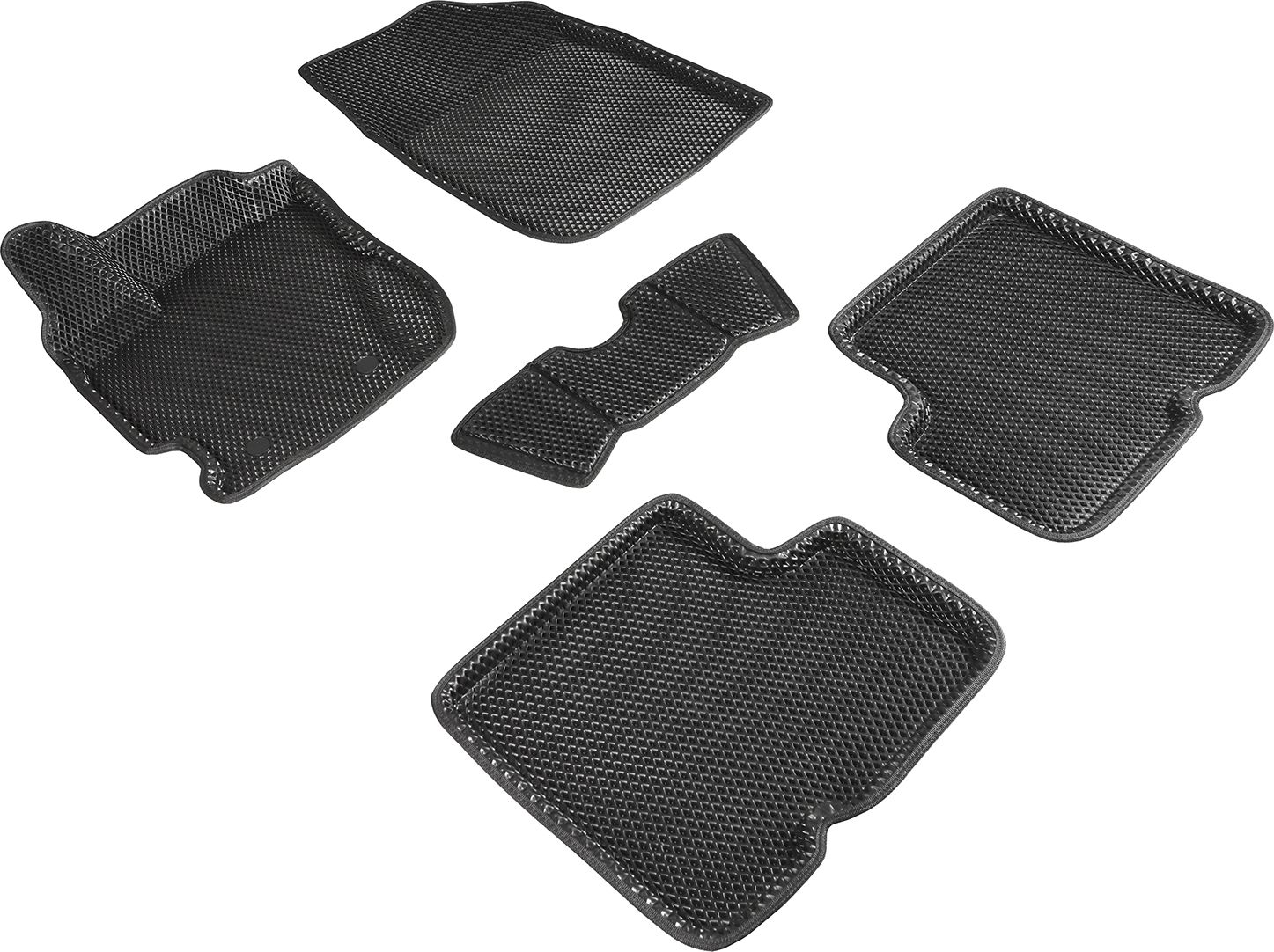 Коврики Seintex 3D EVA ромб для салона Renault Duster I рестайлинг 2015-2020 ЧЕРНЫЕ. Артикул 95229