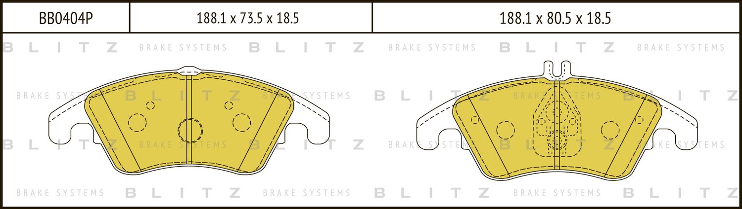 Колодки тормозные MB W204/W212/S204/S212 07- перед. (Blitz). Артикул BB0404P