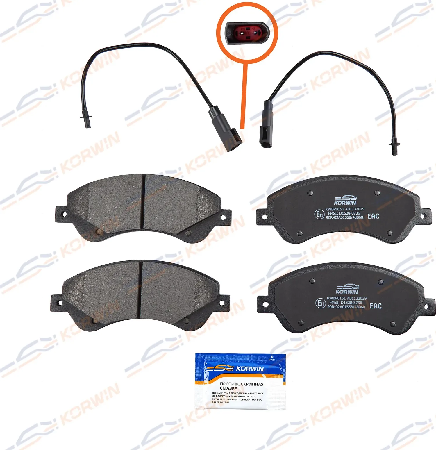 Колодки тормозные перед. Ford Transit 06 (Korwin). Артикул KWBP0151