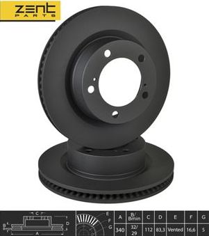 Тормозной диск Zentparts. Артикул Z06263