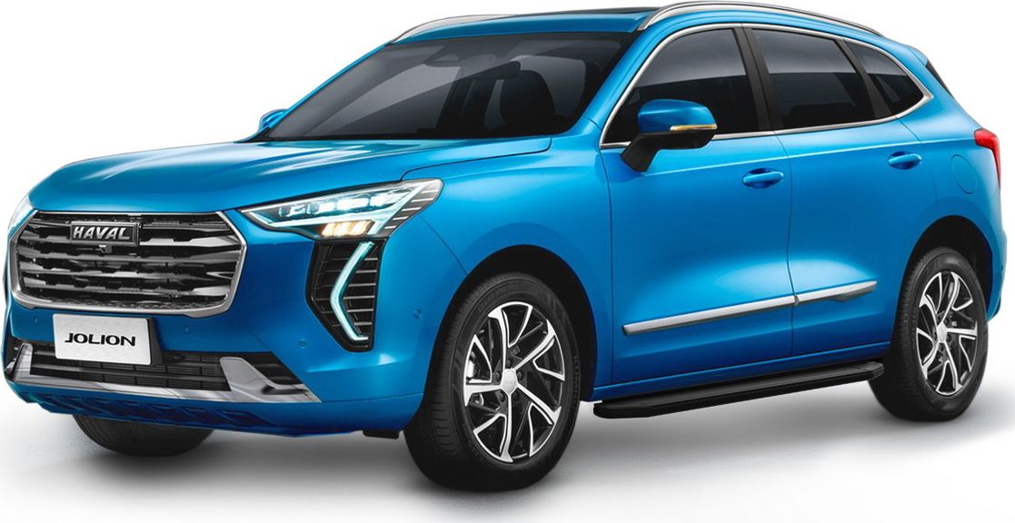 Пороги алюминиевые Rival Premium-Black для Haval Jolion 2021-2026. Артикул A180ALB.9404.1