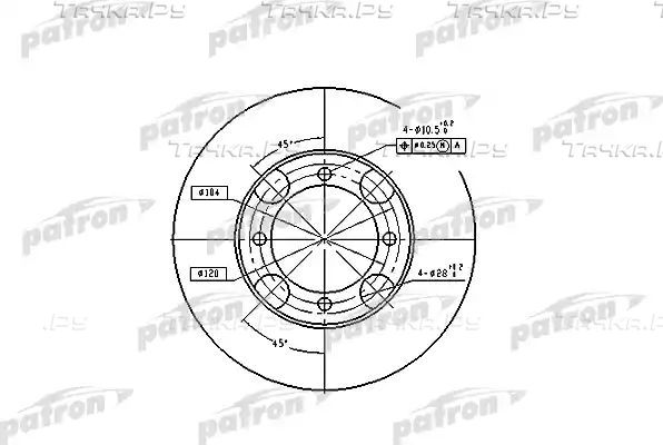 Тормозной диск Patron передний для Hyundai Lantra II 1996-2000. Артикул PBD4157