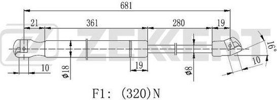 Амортизатор (упор) капота Zekkert. Артикул GF-2067