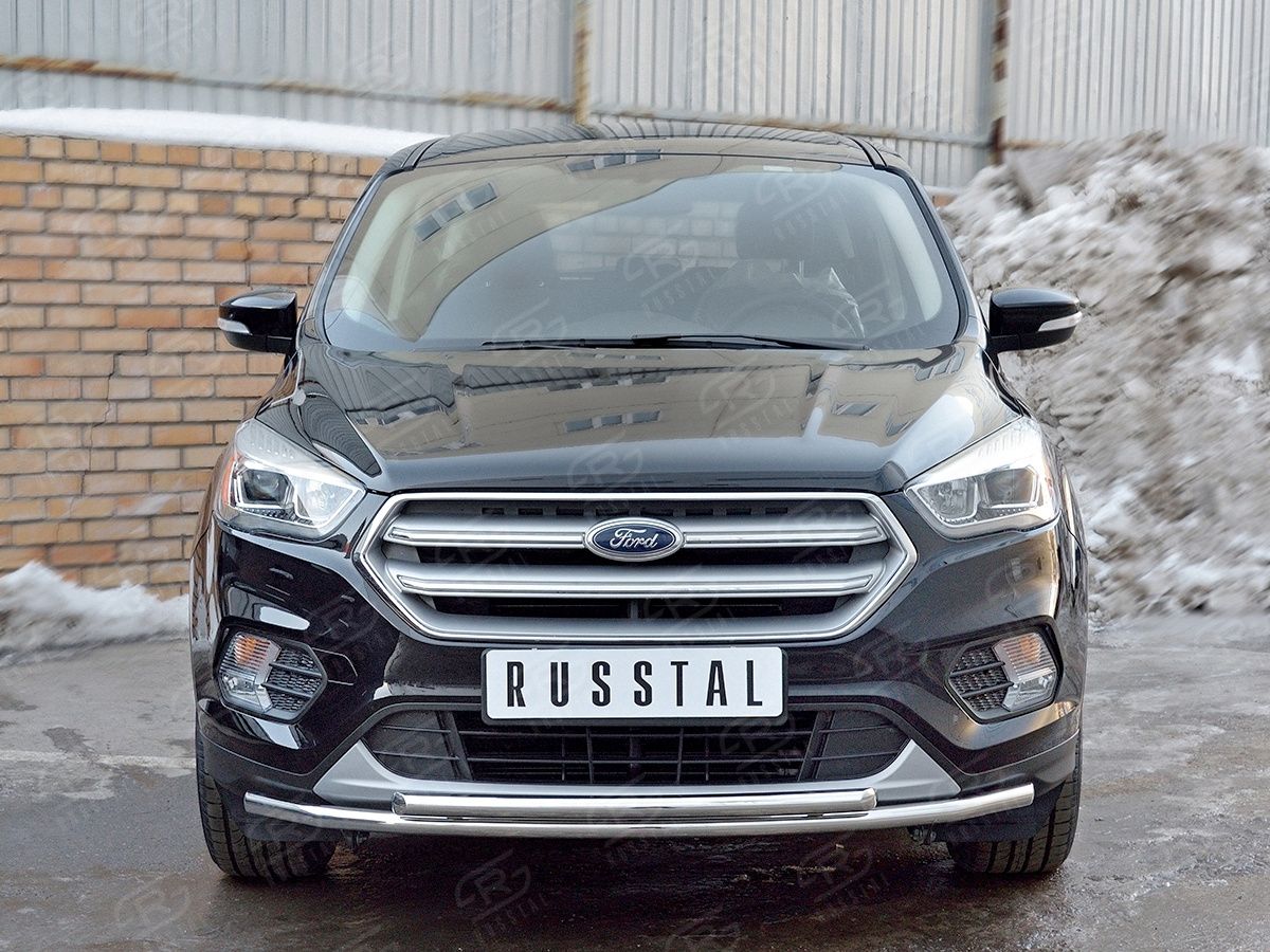 Защита RusStal переднего бампера d42 (секции) d42 (дуга) для Ford Kuga II 2016-2019. Артикул FGZ-002594