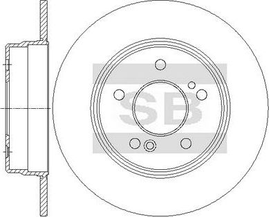 Тормозной диск Sangsin Hi-Q задний для Mercedes-Benz W124, A124 1985-1993. Артикул SD5529