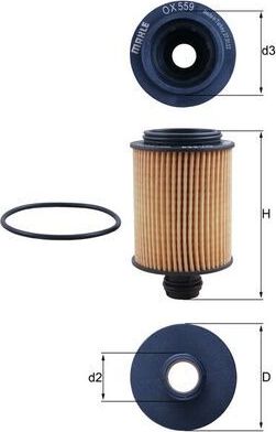 Масляный фильтр Mahle-Knecht. Артикул OX 559D