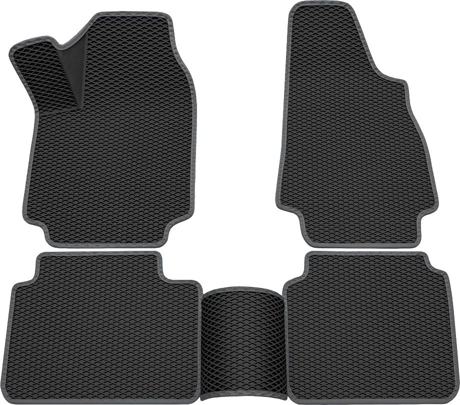 Коврики Rezkon 3D EVA Ромб резиновые для салона Lada 2121, 21213, 21214 4х4 2009-2026 Серый кант. Артикул 9239035102