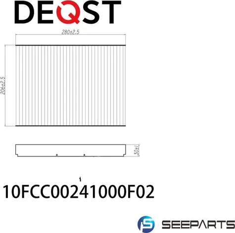 САЛОННЫЙ ФИЛЬТР AUDI A3 8L1 09.9605.03,SKODA OC (Deqst). Артикул 10FCC00241000