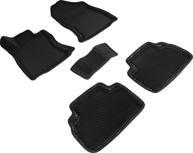 Коврики Seintex 3D EVA ромб для салона Subaru Forester V 2018-2026 ЧЕРНЫЕ. Артикул 95342