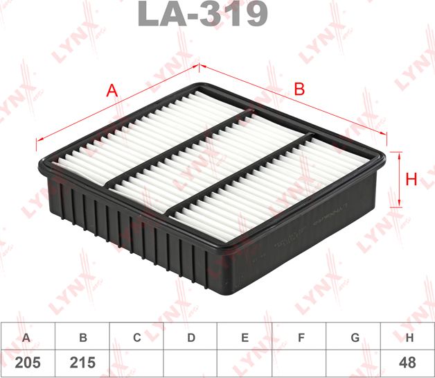 Воздушный фильтр LYNXauto. Артикул LA-319