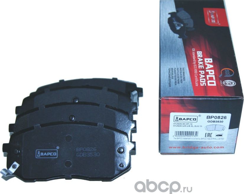 Колодки тормозные дисковые пер. Hyundai i40 12-, ix35 10-, Kia Sportag (Bapco) Bapco. Артикул BP0826