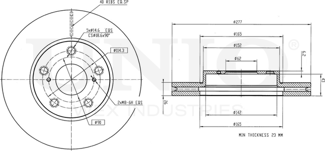 Диск тормозной (Unio). Артикул BRD-20168