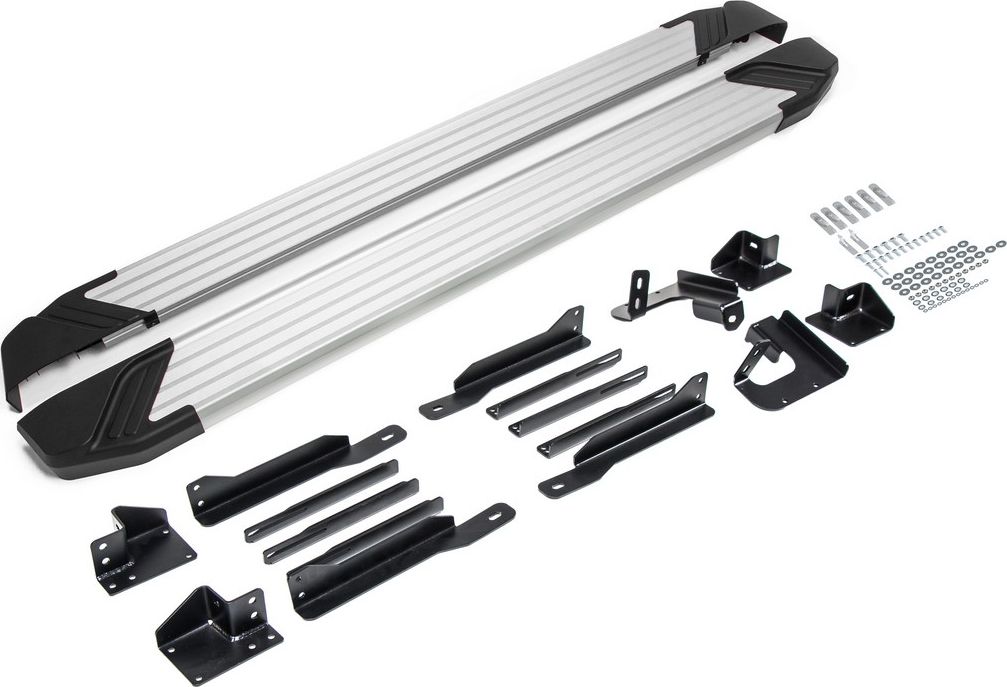 Пороги на автомобиль "Silver" Rival для Kia Sorento IV поколение 2020-2026. Артикул F180AL.2313.2