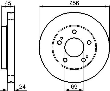 Тормозной диск Bosch передний для Mitsubishi Eclipse I 1989-1994. Артикул 0 986 478 708