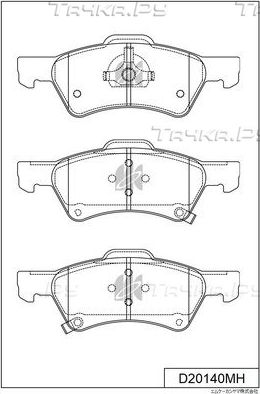 Тормозные колодки MK Kashiyama передние для Dodge Caravan IV 2000-2007. Артикул D20140MH