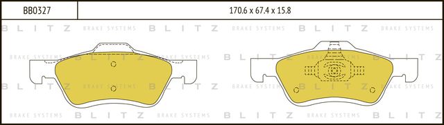Колодки тормозные FORD/MAZDA ESCAPE/TRIBUTE 03- перед. (Blitz). Артикул BB0327