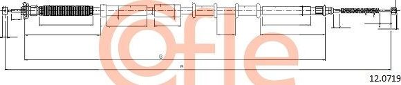 Трос ручника (тросик ручного тормоза) Cofle. Артикул 92.12.0719