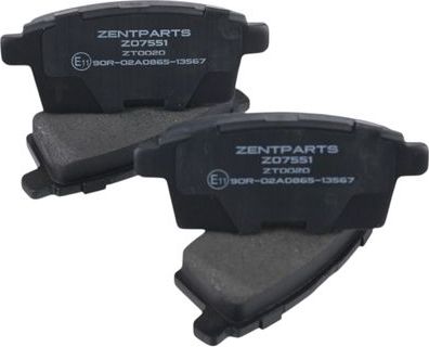Тормозные колодки Zentparts. Артикул Z07551