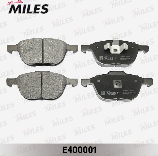 Тормозные колодки Miles (Low-Metallic) передние для Ford Focus II 2004-2012. Артикул E400001