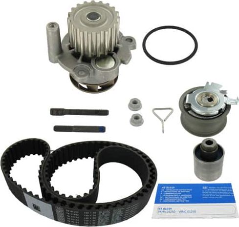 Помпа (водяной насос) с комплектом ремня ГРМ SKF для Volkswagen Multivan T5 2003-2009. Артикул VKMC 01250-2
