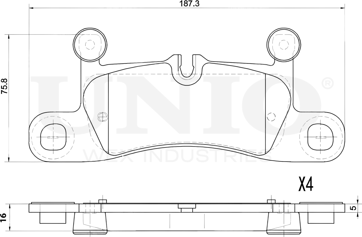 Колодки тормозные дисковые, комплект (Unio). Артикул BRP-20292