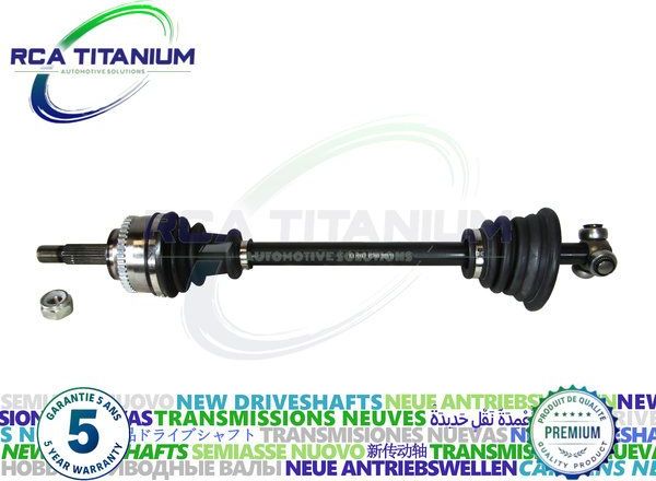 Полуось (привод в сборе, приводной вал) RCA FRANCE NEW DRIVESHAFT передняя левая для Renault Kangoo I 2000-2009. Артикул R278BN