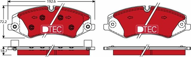 Тормозные колодки TRW DTEC COTEC. Артикул GDB1898DTE