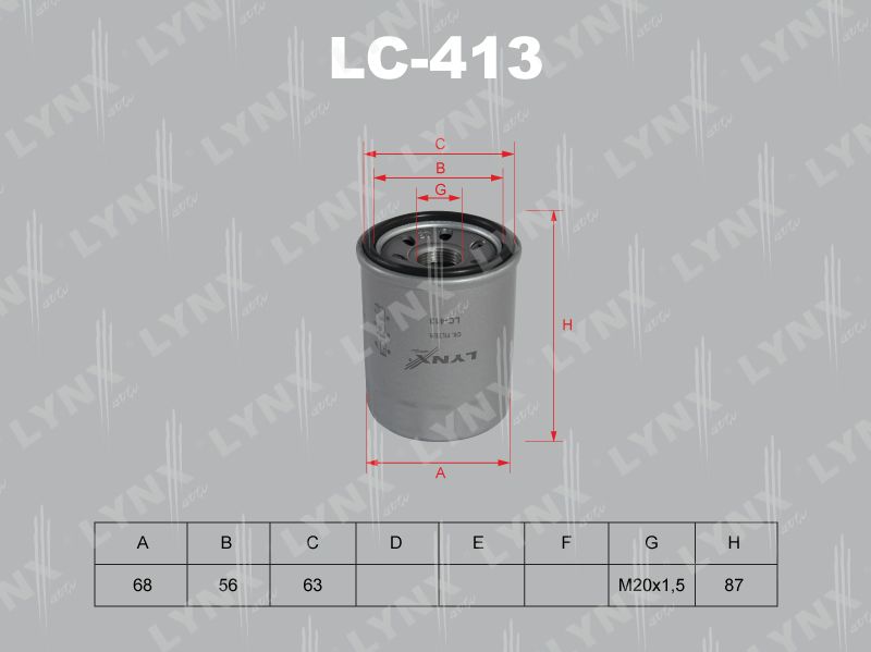 Масляный фильтр LYNXauto. Артикул LC-413