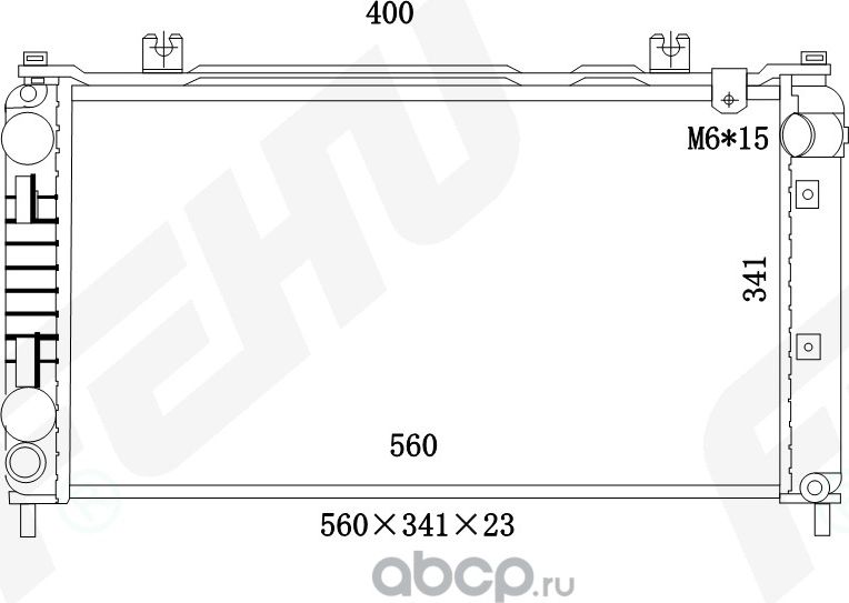 Радиатор охлаждения (сборный) для VAZ 2190 Granta (15-) (тип KDAC) (Fehu). Артикул frc1529m