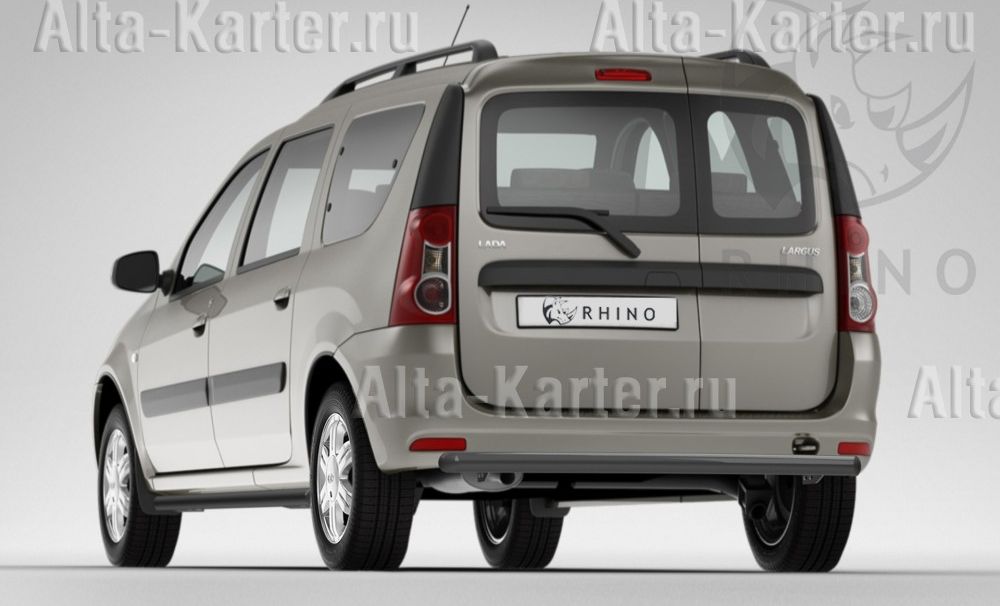 Защита RusStal заднего бампера d63 (дуга) для Lada Largus 2012-2026. Артикул LLZBR-002157SER