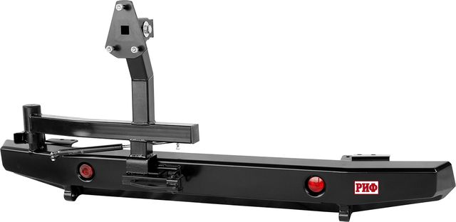 Бампер силовой РИФ задний с фонарями и калиткой, без квадрата под фаркоп стандарт для УАЗ Hunter 2003-2026. Артикул RIF469-21250