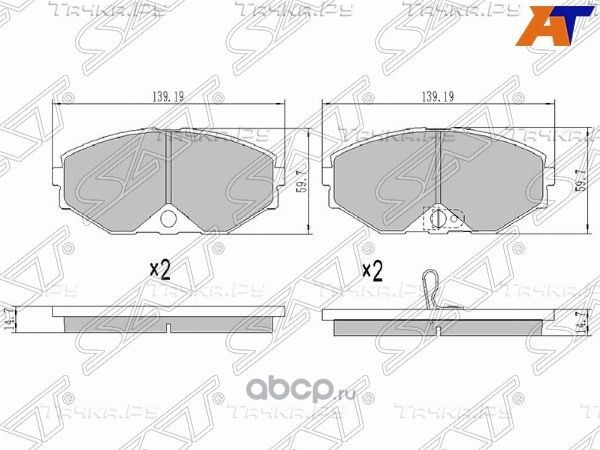 Колодки тормозные FR NISSAN ALMERA N16PRIMERA P10 (SAT). Артикул STAY040NS036