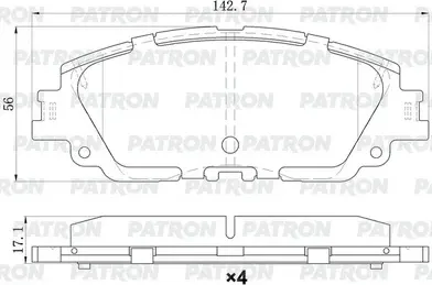 Колодки тормозные дисковые (Patron). Артикул PBP280
