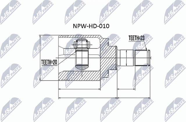 Шрус внутренний (граната) NTY. Артикул NPW-HD-010