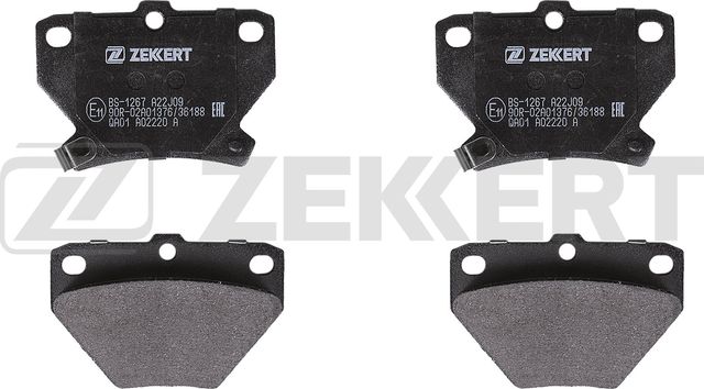 Тормозные колодки Zekkert задние для Toyota Yaris Verso 1999-2005. Артикул BS-1267