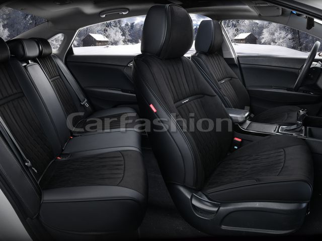 Чехлы универсальные каркасные CarFashion 5D Diplomat Plus на сидения авто, цвет Черный/Черный/Черный. Артикул 27308