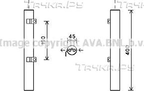 Осушитель кондиционера AVA для Mercedes-Benz R-Класс I 2005-2014. Артикул MSD600